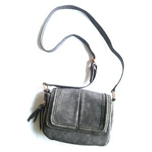 NWOT Gray Suede Marbled Crossbody